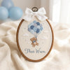 Personalized Bear Embroidery Hoop: Custom Name Nursery Decor