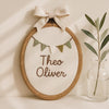 Hand-Embroidered Bunting Name Hoop: Nursery Décor Gift