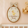 Personalized Floral Baby Name Embroidery Hoop: Goose & Vintage Duck