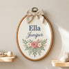 Hand-Embroidered Floral Name Hoop: Nursery Decor