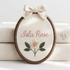 Hand-Embroidered Botanical Name Hoop: Daisy Floral Nursery Decor
