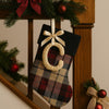Knitted Christmas Ornament: Handmade Yarn Initial Letter Stocking Tag