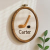 Personalized Oval Embroidery Hoop with Sports : Baby Name Sign, Nursery Decor