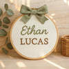Custom Baby Name Embroidery Hoop: Floral Nursery Keepsake