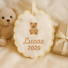 Personalized Embroidered Scallop Christmas Ornament: Handmade Keepsake