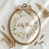 Personalized Embroidered Name Hoop: Floral Baby Room Decor