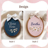 Personalized Floral Name Hoop: Hand-Embroidered Daisy Nursery Decor