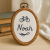 Hand-Embroidered Baby Name Hoop Art: Floral Nursery Decor