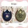 Custom Floral Baby Name Sign: Botanical Hand-Embroidered Name Hoop