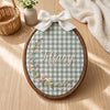 Timeless Blossom Personalized Name Hoop: Heirloom Floral Oval Embroidery