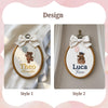 Personalized Teddy Bear Balloon Embroidery Hoop: Custom Baby Name Nursery Decor