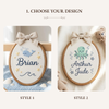 Personalized Hand-Embroidered Ocean Name Hoop: Dolphin, Jellyfish, Stars, Waves
