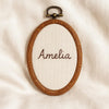 Embroidered Baby Name Hoop Art: Floral Nursery Decor, Birth Announcement
