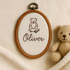 Hand-Embroidered Baby Name Hoop Art: Floral Nursery Decor