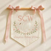 Hand-Embroidered Baby Name Banner: Floral & Animal Nursery Decor