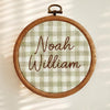 Embroidered Baby Name Sign: Floral Nursery Decor, Handmade Keepsake