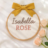 Custom Baby Name Embroidery Hoop: Floral Nursery Keepsake