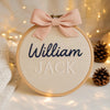 Custom Baby Name Embroidery Hoop: Floral Nursery Keepsake