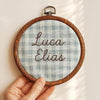 Embroidered Baby Name Sign: Floral Nursery Decor, Handmade Keepsake