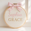 Custom Baby Name Embroidery Hoop: Floral Nursery Keepsake
