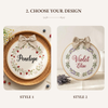 Handmade Flower Wreath Embroidery: Personalized Baby Name Hoop