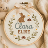 Embroidered Baby Name Hoop: Floral Nursery Decor, Keepsake Gift