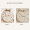 Soft Floral Embroidered Name Sign: Personalized Hoop for Baby or Child