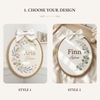 Botanical Baby Name Embroidery Hoop: Newborn Gift Wall Hanging