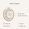 Botanical Baby Name Embroidery Hoop: Newborn Gift Wall Hanging