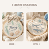 Handmade Embroidered Ocean Adventure: Personalized Baby Name Hoop