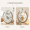 Personalized Safari Name Hoop: Hand-Embroidered Zebra, Lion Nursery Decor