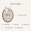 Personalized Gingham Floral Name Hoop: Custom Baby Nursery Decor