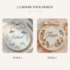 Custom Animal Embroidery Hoop: Baby Name Nursery Decor
