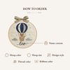 Custom Hot Air Balloon Embroidery Hoop: Personalized Nursery Name Sign