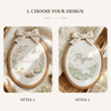 Personalized Duck Lamb Oval Hoop: Hand-Embroidered Countryside Nursery Name Art