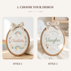 Hand-Embroidered Name Hoop: Pastel Rainbow Dreams Nursery Décor
