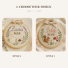 Hand Embroidered Floral Baby Name Hoop: Nursery Decor Keepsake