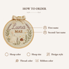 Hand Embroidered Floral Baby Name Hoop: Nursery Decor Keepsake