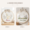 Handmade Duckling Garden Embroidery: Personalized Baby Name Hoop