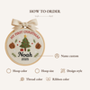 Personalized Baby's First Christmas Ornament: Hand-Embroidered Name Hoop