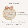Custom Hand Embroidered Name Hoop: Floral Nursery Decor