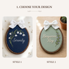 Personalized Oval Embroidery Sign: Sweet Floral Nursery Sign