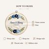 Hand-Embroidered Couple Name Hoop: Floral Anniversary Keepsake