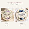 Hand-Embroidered Couple Name Hoop: Floral Anniversary Keepsake