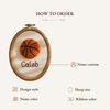 Personalized Needle Felt Sports Ball Hoop: Embroidered Baby Name Sign