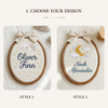 Sweet Dreams Custom Name Hoop: Cloud & Moon Celestial Nursery Decor