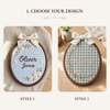 Timeless Blossom Personalized Name Hoop: Heirloom Floral Oval Embroidery
