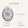 Timeless Blossom Personalized Name Hoop: Heirloom Floral Oval Embroidery