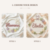 Floral Knitted Wire Name Sign: Pastel Nursery Decor