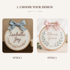 Handmade Floral Name Embroidery Hoop: Custom Nursery Decor